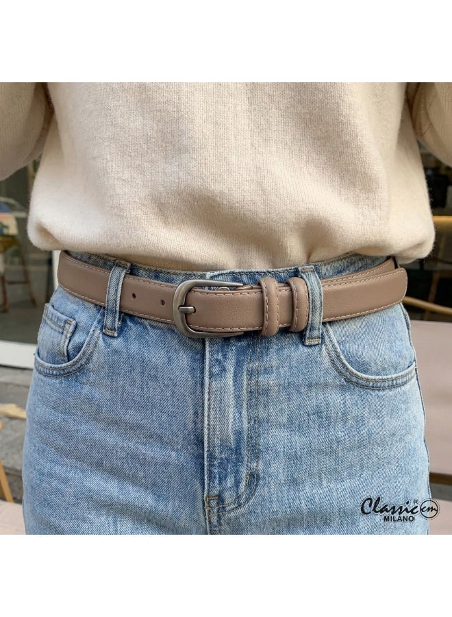 Classic Milano Women's Belt with Gift Box | Faux Leather Ladies Belt for Dresses, Jeans & Gowns | Stylish Womens Belt | Adjustable Girls Belt | Belt for Women with Elegant Buckle - Image 2